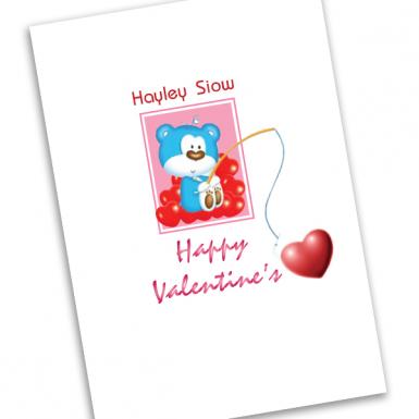 Single Moochi Love Valentine Card Personalized
