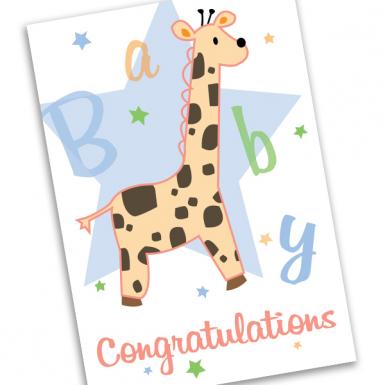 Baby Giraffe Bebe Custom Card - Baby Personalized