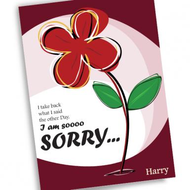 Sorry Flower Abstract Apology Card