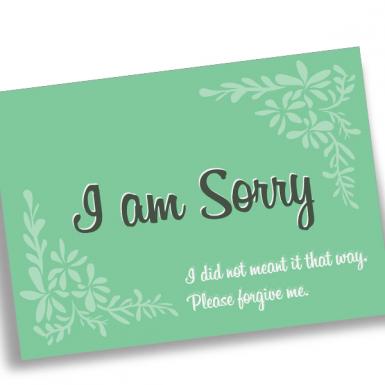Abstract Leave Foliage Apology Card