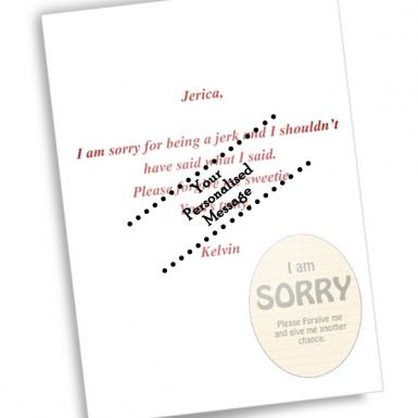 Designer Plate Frame Forgive Me Apology Card