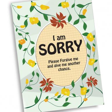 Designer Plate Frame Forgive Me Apology Card