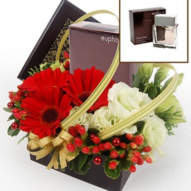 CK Euphoria EDT Pour Homme by Calvin Klein with Gerberas Flowers